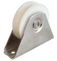 HT1U100R10SSPA Ролик 98 мм. нейлоновый с одним подшипником О-образное сечение с внешним кронштейном из нерж.стали