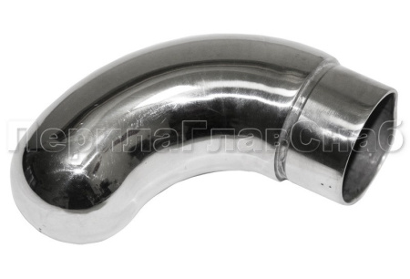 Отвод оконечный литой Д38.1х100х1.45мм с круглой заглушкой, полированный 600 Grit