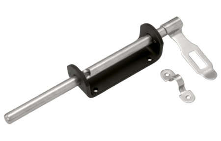 Засов вертикальный пружинный (110) 280мм черный