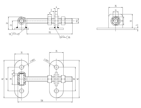 JL79 Петля регулируемая с двумя пластинами крепления M12