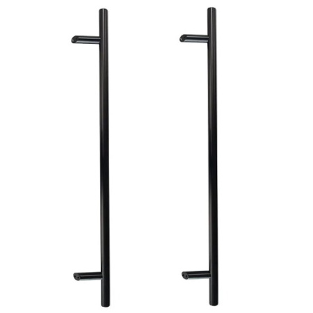 N64.PDO451400.4UM двусторонняя ручка-скоба, круглая, 45°, 32x1400 мм (AISI 304, универсальная, черная)