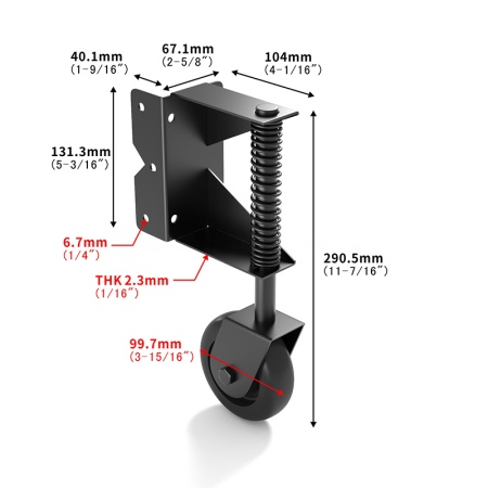 JS241021-L колесо для распашных ворот с пружиной (левое)