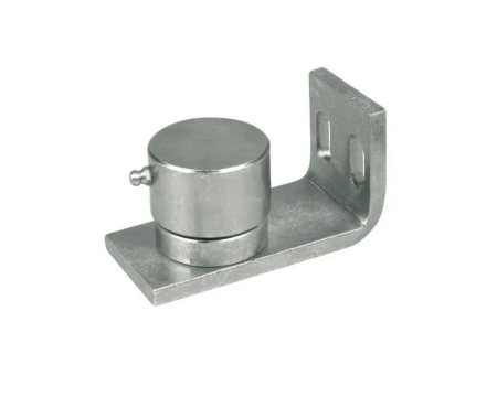 749 петля опорная нижняя диаметр 70 мм. для крепления анкерами с регулировкой. Длина петли 110 мм., высота 60 мм. Нагрузка на петлю 500 кг.