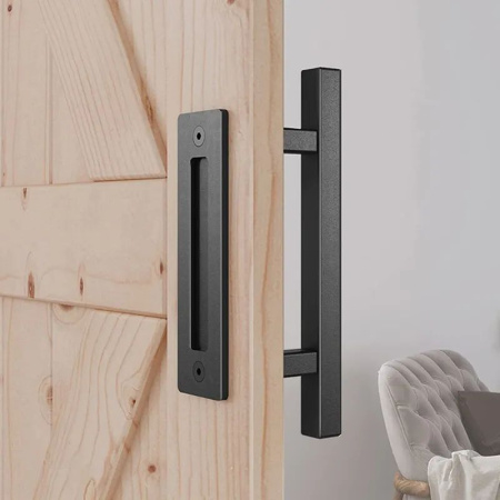 31 Комплект ручек для дверной системы LOFT/ЛОФТ. Ручка квадратная 25х25 мм. и плоская накладная