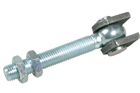 525016 с удлиненным резьбовым штоком М16 106мм, для сквозного прикручивания к столбу, нагрузка на петлю 30кг.