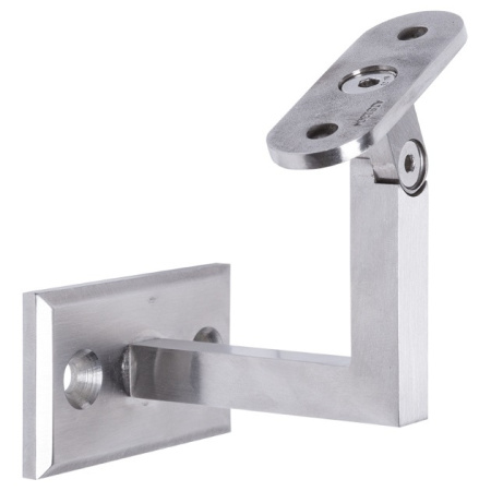 N05.0302.4XS Шарнирный держатель поручня на стену, диаметр 12 мм, нержавеющая сталь. Квадро. AISI304. матовый POSTAL