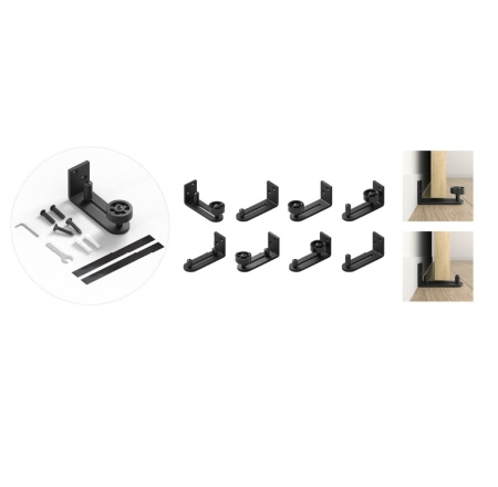 HMDD818 Фиксатор амбарной двери с двумя роликами и подшипником (большой и малый)