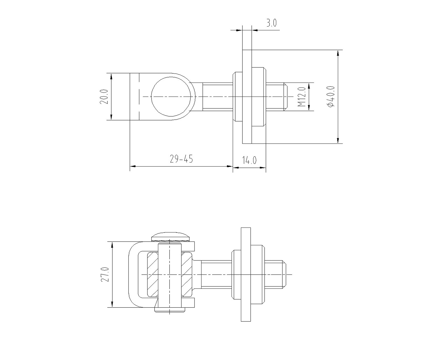 JL02P Петля регулируемая с кольцом под сварку М12