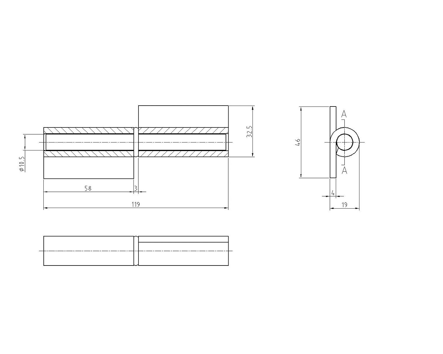 JL17D Петля усиленная 20х120 с крыльями и шайбой универсальная