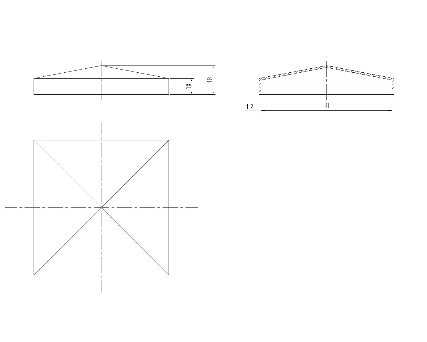 ZG01E Металлический колпак на столб 80*80. Черная сталь