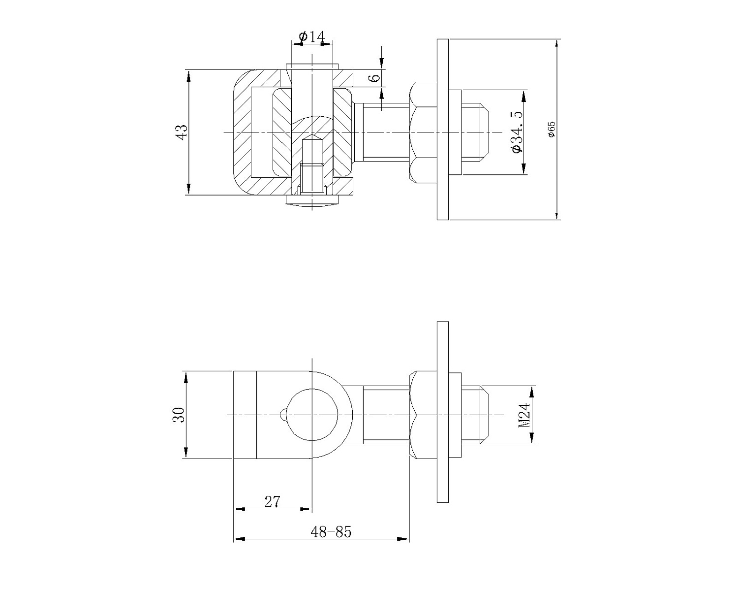 JL02O Петля регулируемая с кольцом под сварку М24